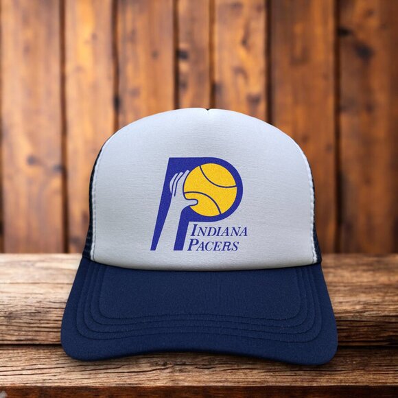 Unbranded Other - Indiana Pacers Mens Trucker Hat Navy Snapback 1976 Logo Basketball Retro Cap